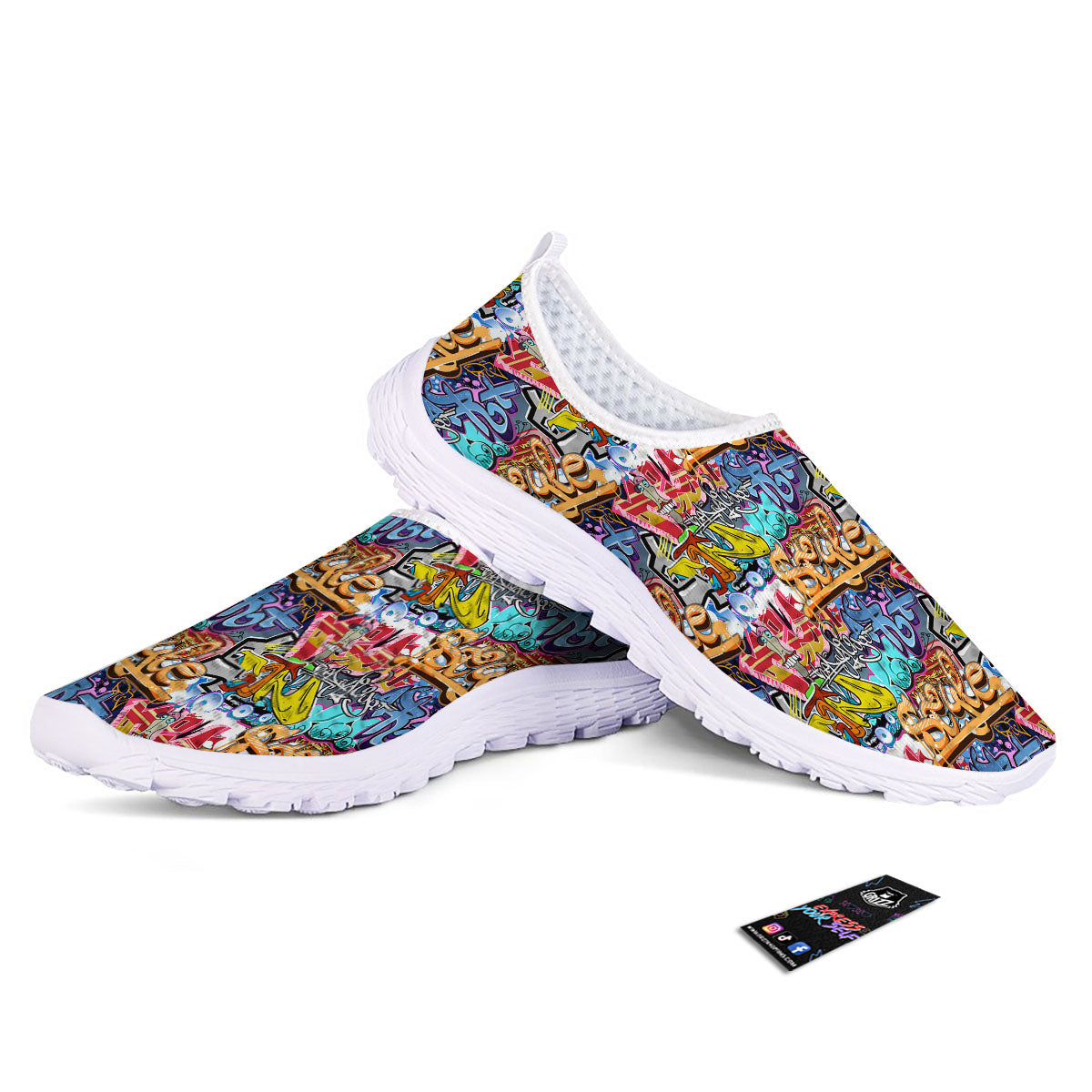 Graffiti Wall Print Nurse Shoes-grizzshop