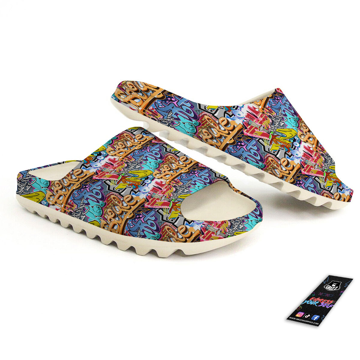 Graffiti Wall Print Sandals-grizzshop