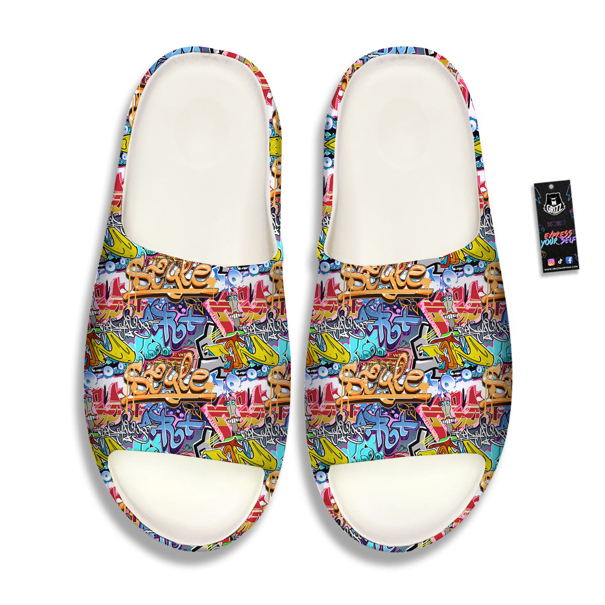 Graffiti Wall Print Sandals-grizzshop