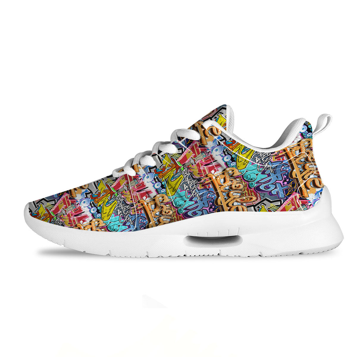 Graffiti Wall Print Tennis Shoes-grizzshop