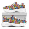 Graffiti Wall Print White Chunky Shoes-grizzshop