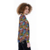 Graffiti Wall Print Women's Long Sleeve Shirts-grizzshop