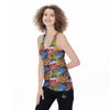 Graffiti Wall Print Women's Racerback Tank Top-grizzshop