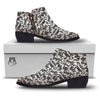 Graffiti White And Black Print Pattern Ankle Boots-grizzshop