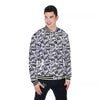 Graffiti White And Black Print Pattern Baseball Jacket-grizzshop