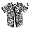 Graffiti White And Black Print Pattern Baseball Jersey-grizzshop