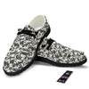 Graffiti White And Black Print Pattern Black Loafers-grizzshop