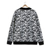 Graffiti White And Black Print Pattern Cardigan-grizzshop