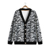 Graffiti White And Black Print Pattern Cardigan-grizzshop