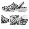 Graffiti White And Black Print Pattern Clog-grizzshop