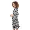 Graffiti White And Black Print Pattern Kimono-grizzshop