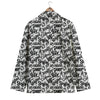 Graffiti White And Black Print Pattern Men's Blazer-grizzshop