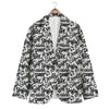 Graffiti White And Black Print Pattern Men's Blazer-grizzshop