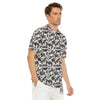 Graffiti White And Black Print Pattern Men's Golf Shirts-grizzshop