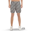 Graffiti White And Black Print Pattern Men's Gym Shorts-grizzshop