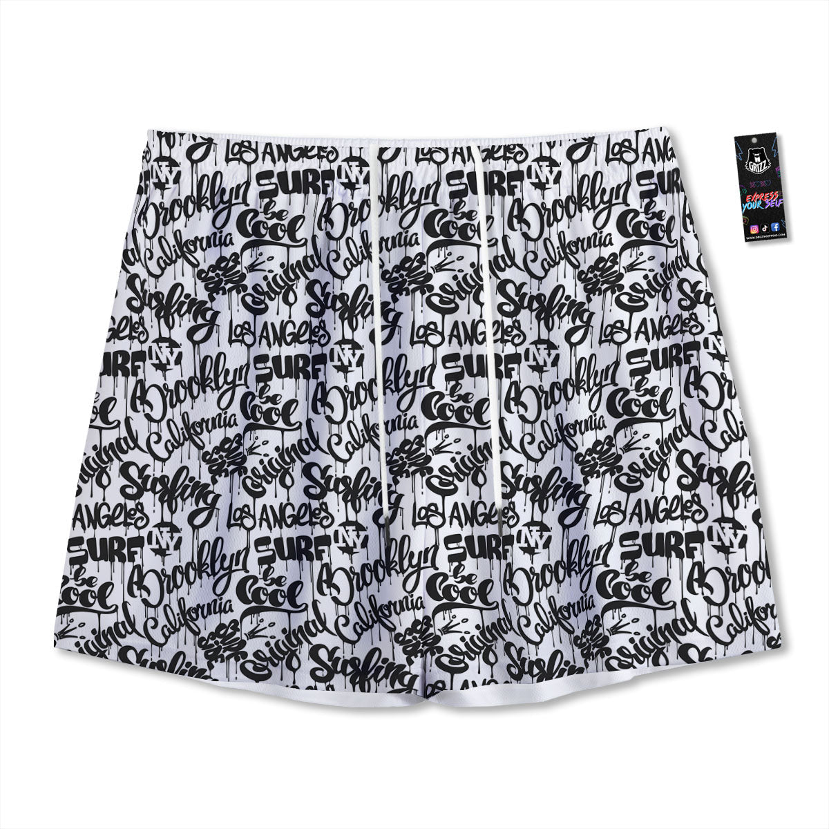 Hop Cone Cute Print Pattern Mesh Shorts