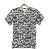 Graffiti White And Black Print Pattern T-Shirt-grizzshop