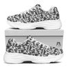 Graffiti White And Black Print Pattern White Chunky Shoes-grizzshop