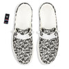 Graffiti White And Black Print Pattern White Loafers-grizzshop