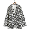 Graffiti White And Black Print Pattern Women's Blazer-grizzshop