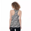 Graffiti White And Black Print Pattern Women's Racerback Tank Top-grizzshop