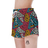 Graffiti geometric seamless pattern Women's Shorts-grizzshop