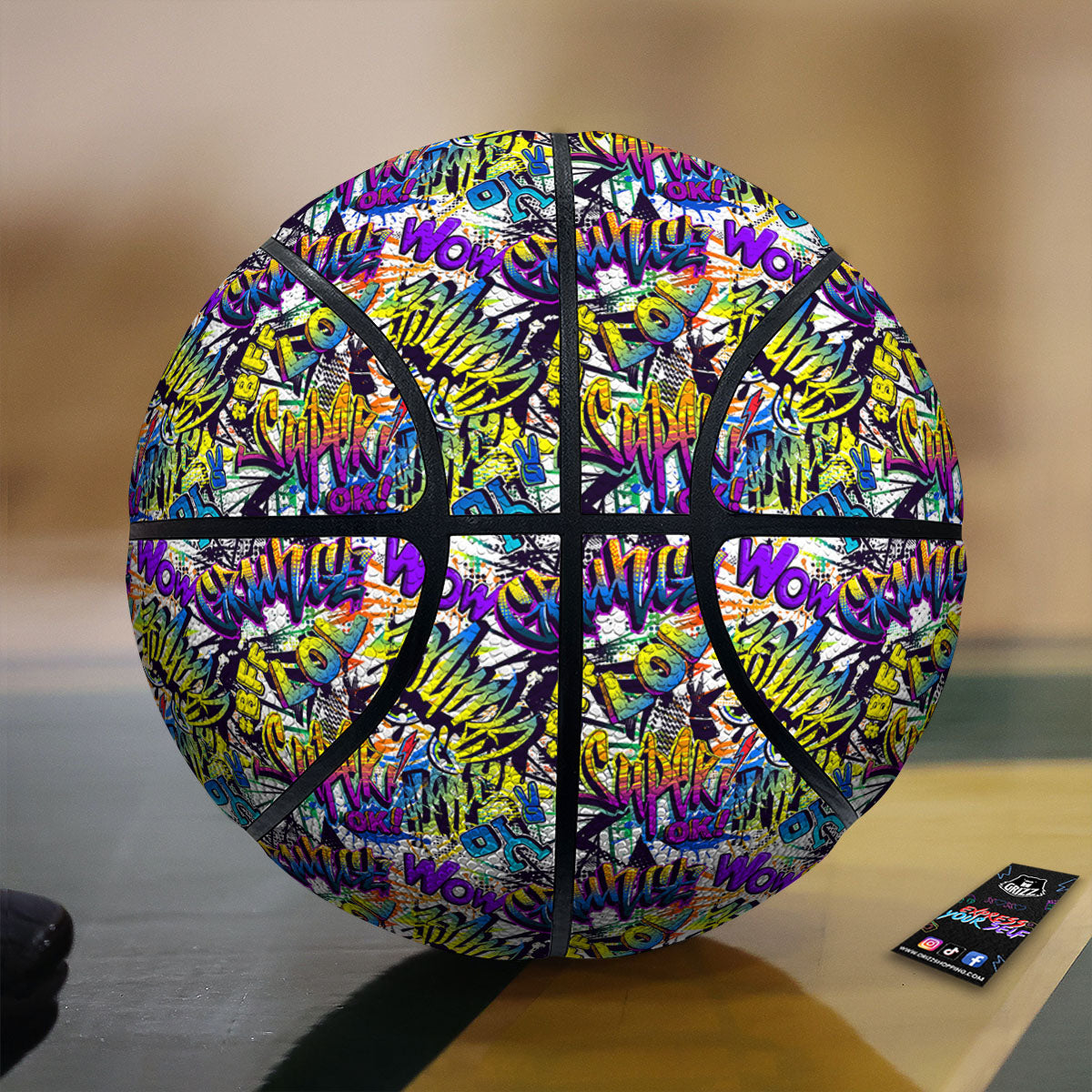 Graffiti Colorful Print Pattern Basketball