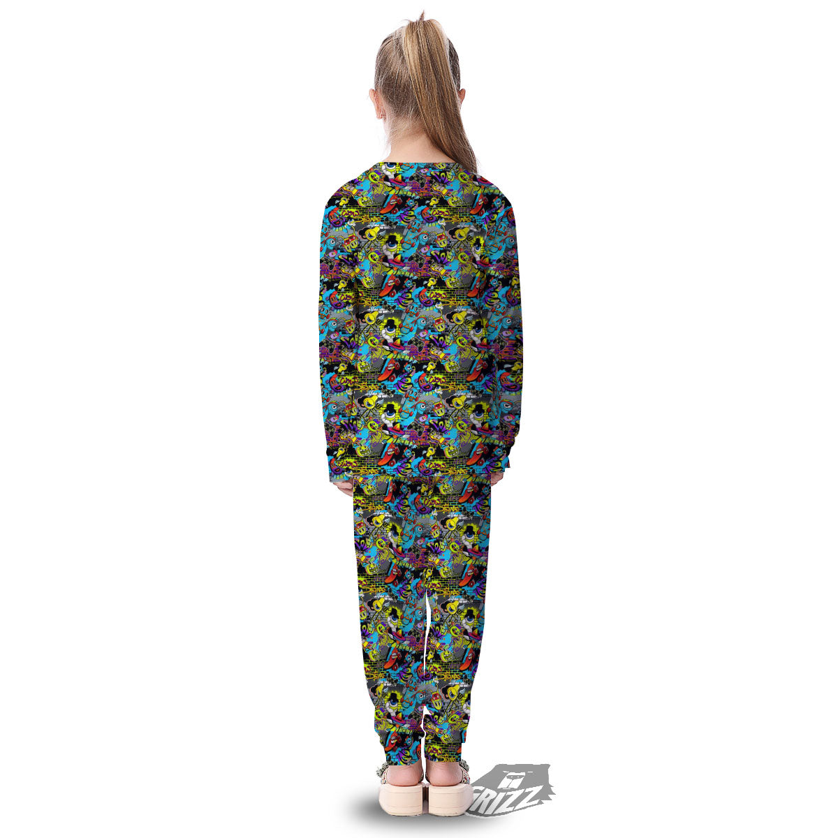 Graffiti Funky Print Pattern Kid's Pajamas-grizzshop