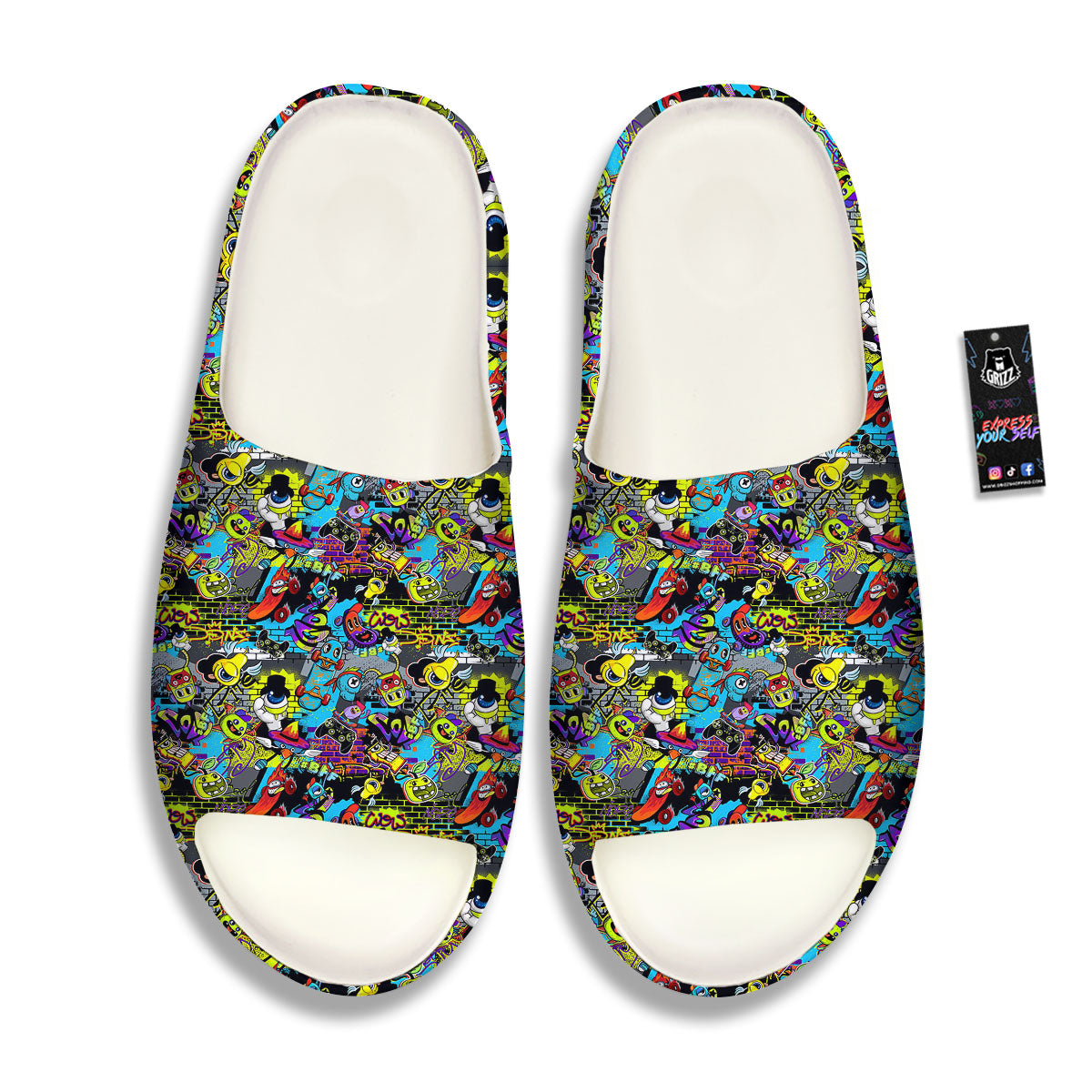 Graffiti Funky Print Pattern Sandals