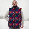 Graffiti Grunge Print Pattern Down Vest