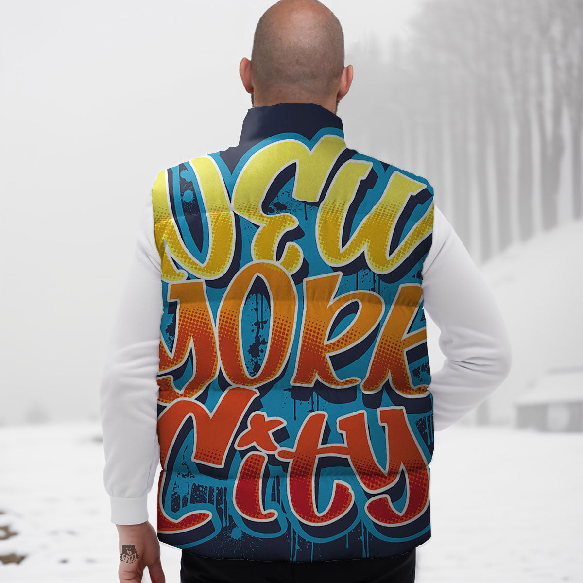 Graffiti NYC Print Down Vest