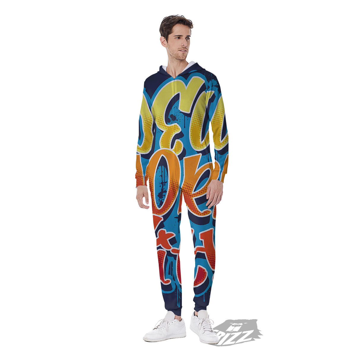 Graffiti NYC Print Men's Jumpsuit-grizzshop