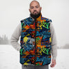 Graffiti Retro Print Pattern Down Vest