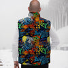 Graffiti Retro Print Pattern Down Vest