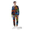 Graffiti Retro Print Pattern Men's Jumpsuit-grizzshop