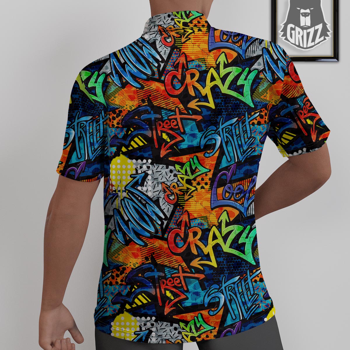 Graffiti Retro Print Pattern Untucked Shirts-grizzshop