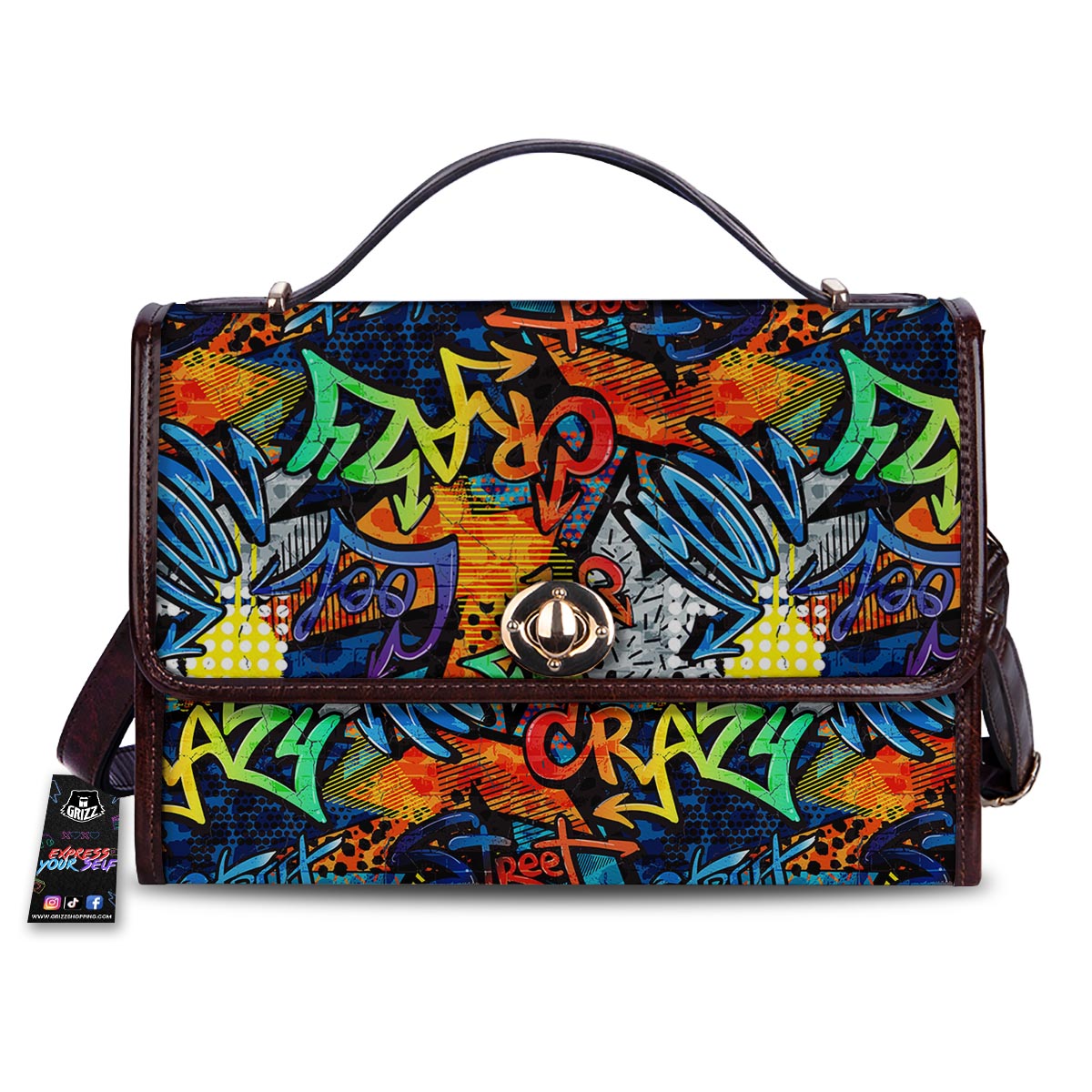 Graffiti Retro Print Pattern Women's Satchel Bag