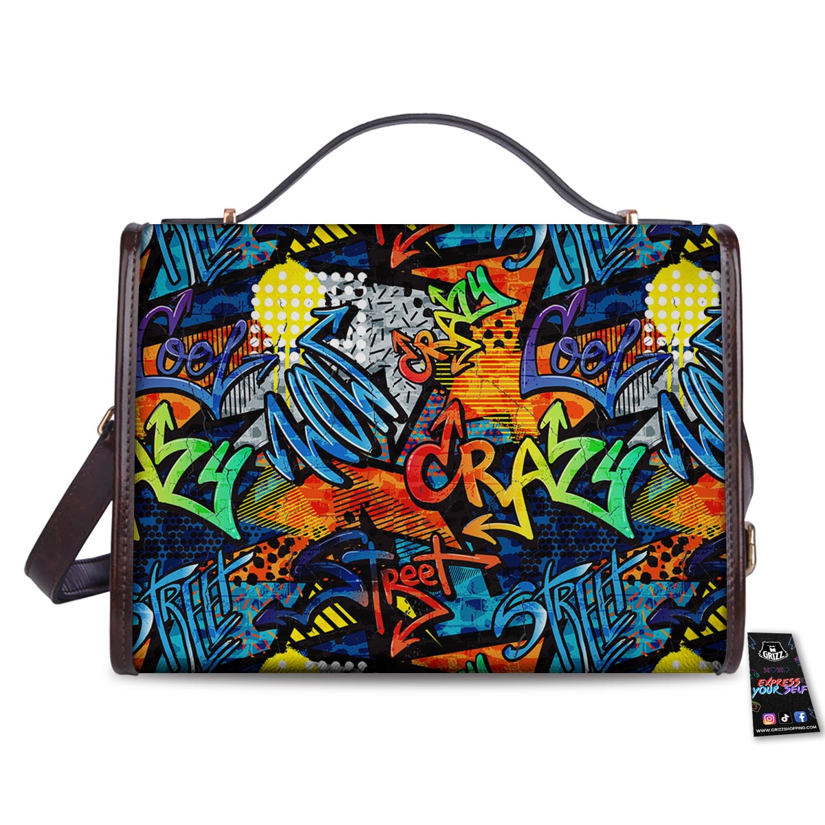 Graffiti Retro Print Pattern Women's Satchel Bag