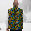 Graffiti Text Print Pattern Down Vest