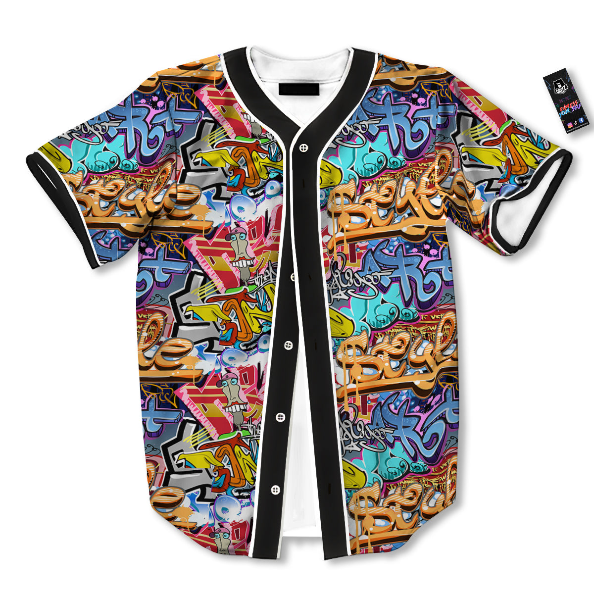 Graffity Street Art Print Pattern Baseball Jersey-grizzshop