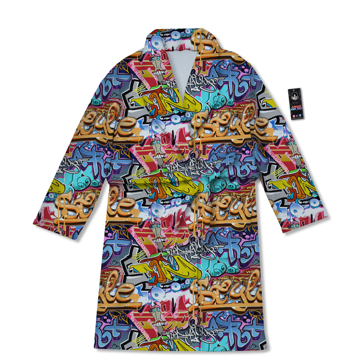 Graffity Street Art Print Pattern Bathrobe-grizzshop