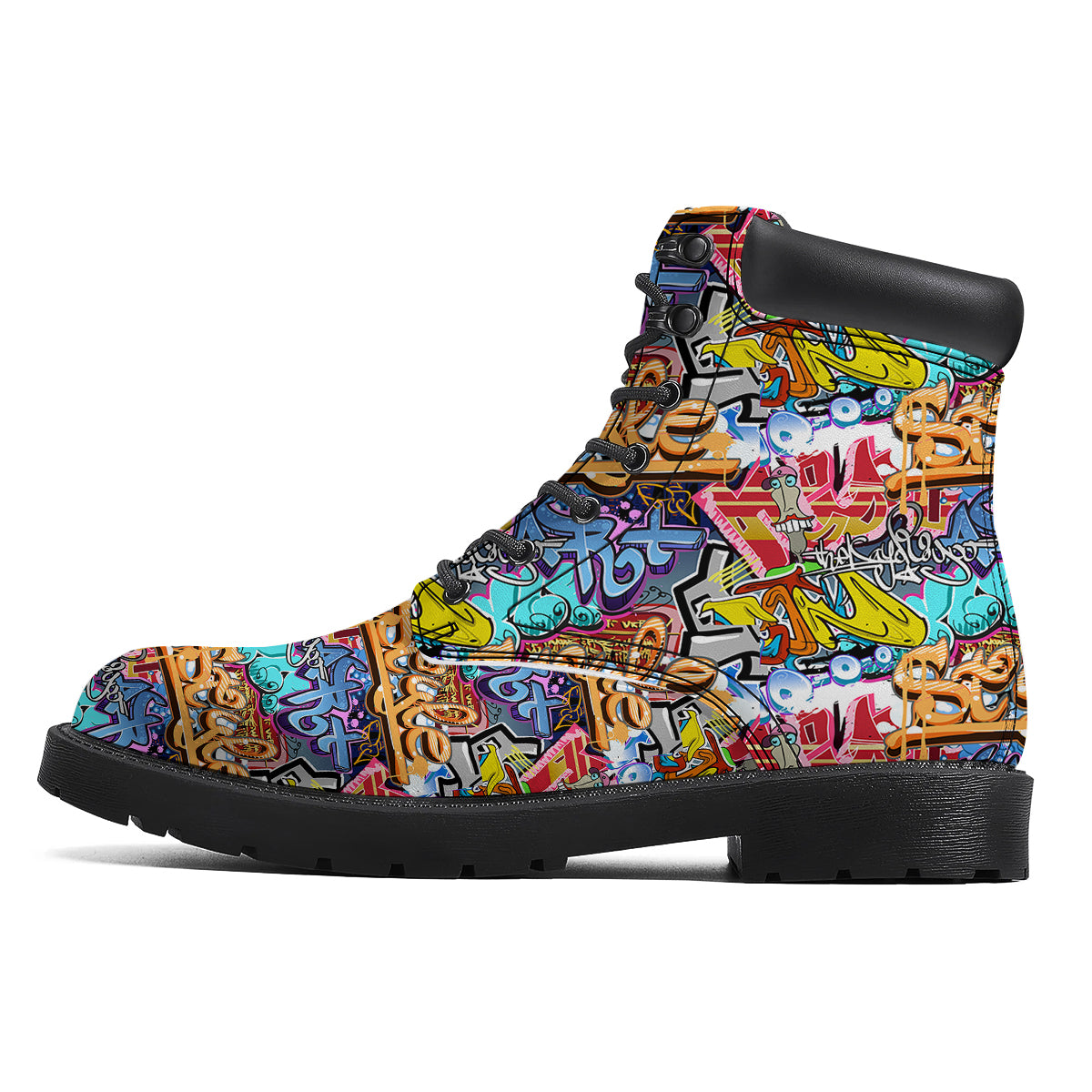 Graffity Street Art Print Pattern Boots-grizzshop