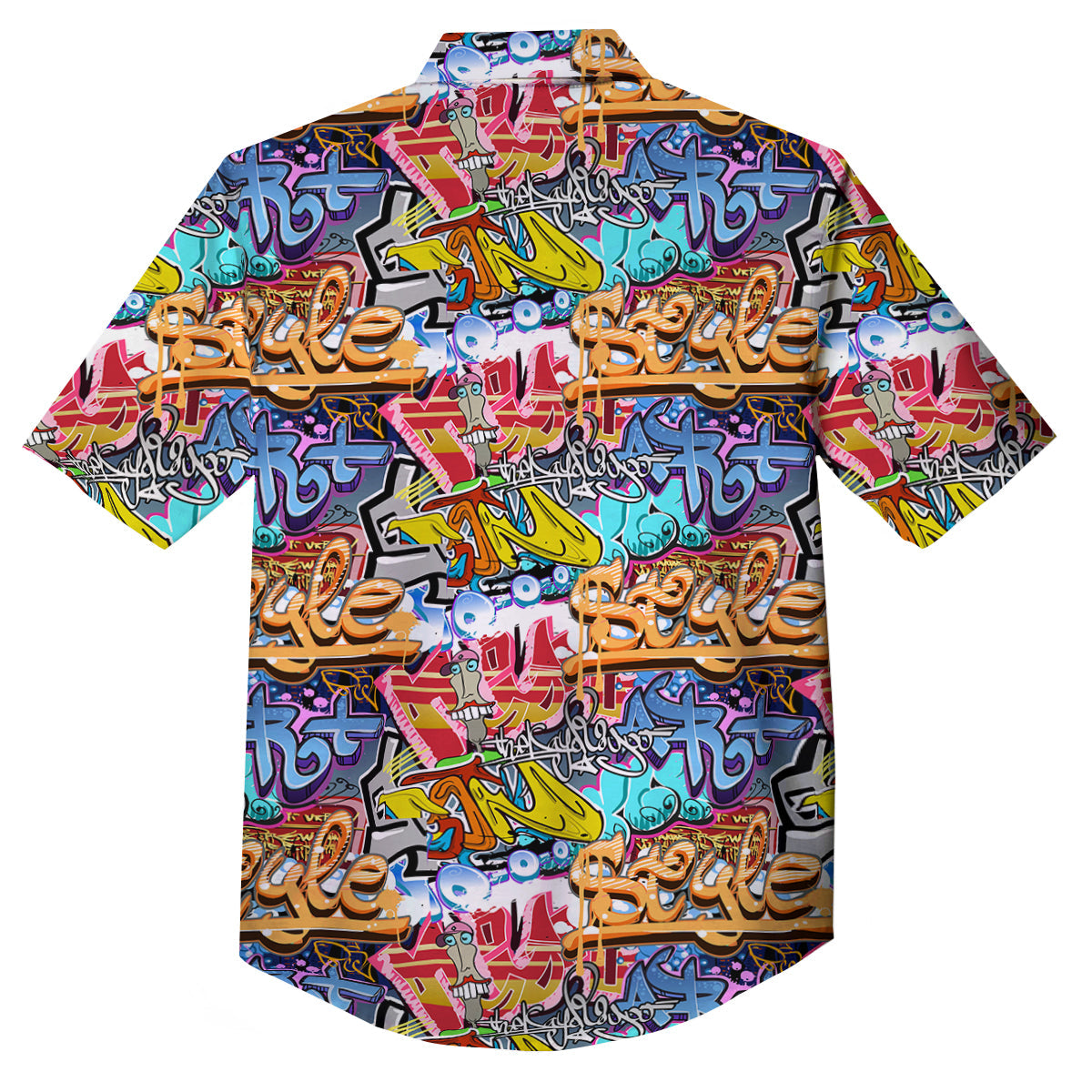 Graffity Street Art Print Pattern Button Up Shirt-grizzshop