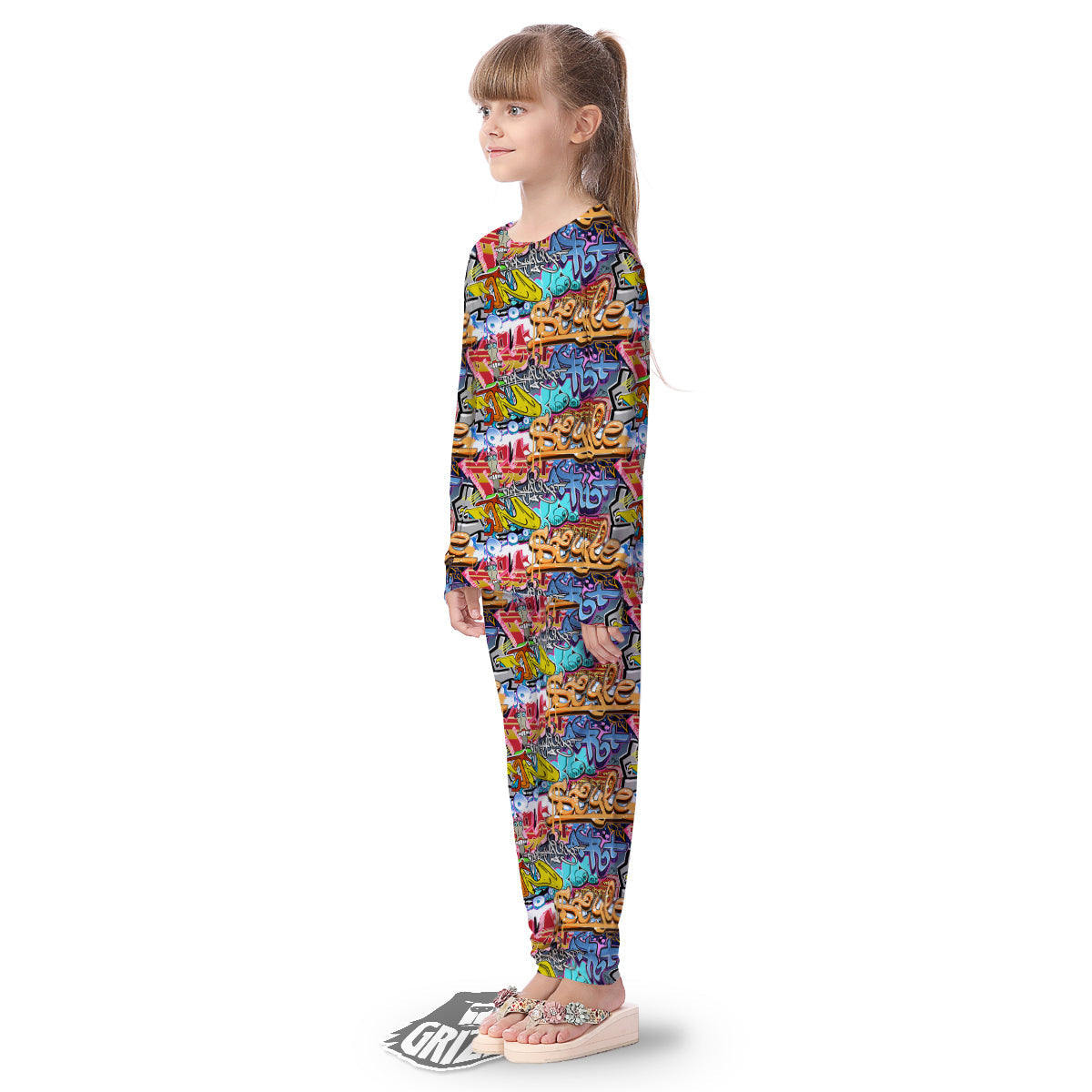 Graffity Street Art Print Pattern Kid's Pajamas-grizzshop