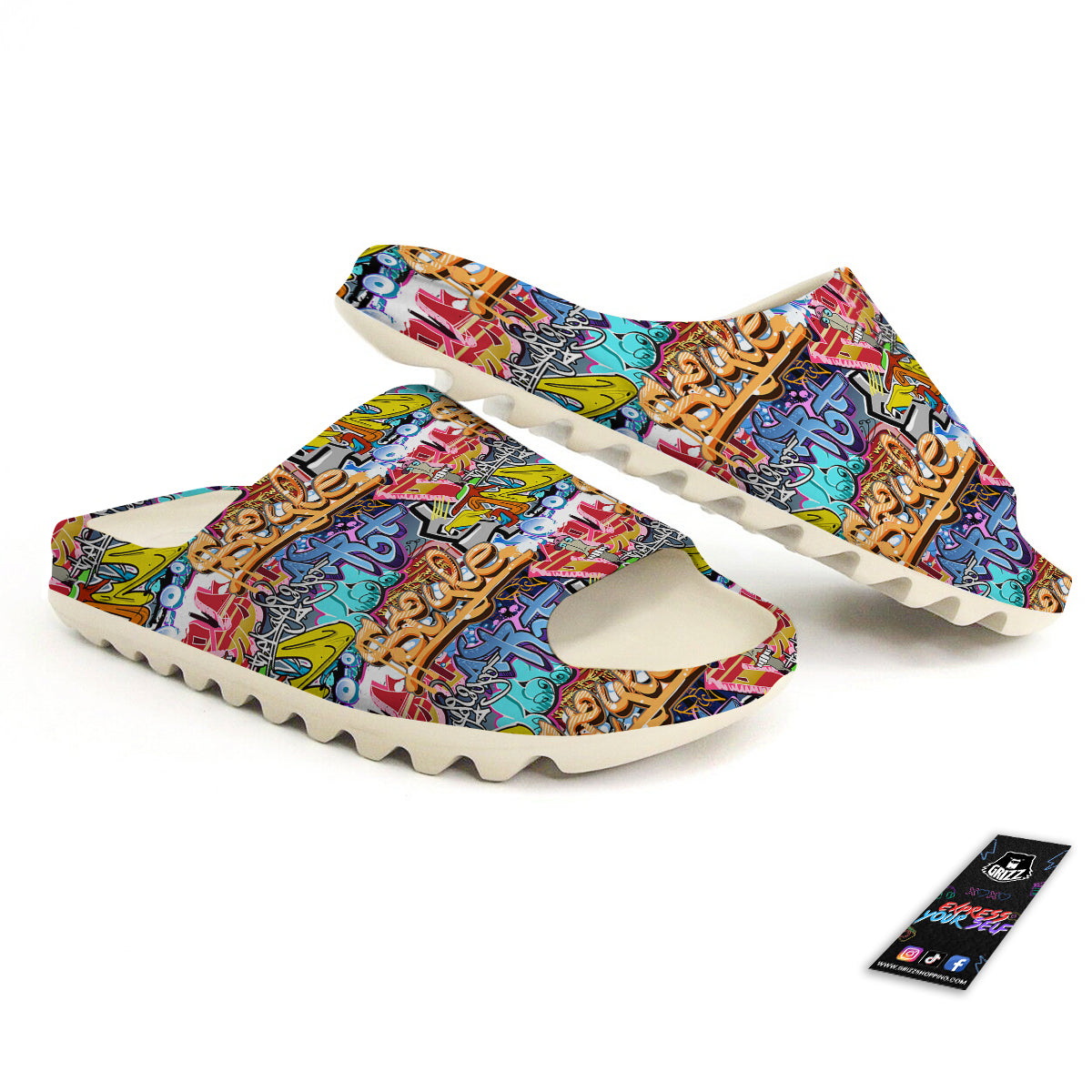 Graffity Street Art Print Pattern Sandals-grizzshop