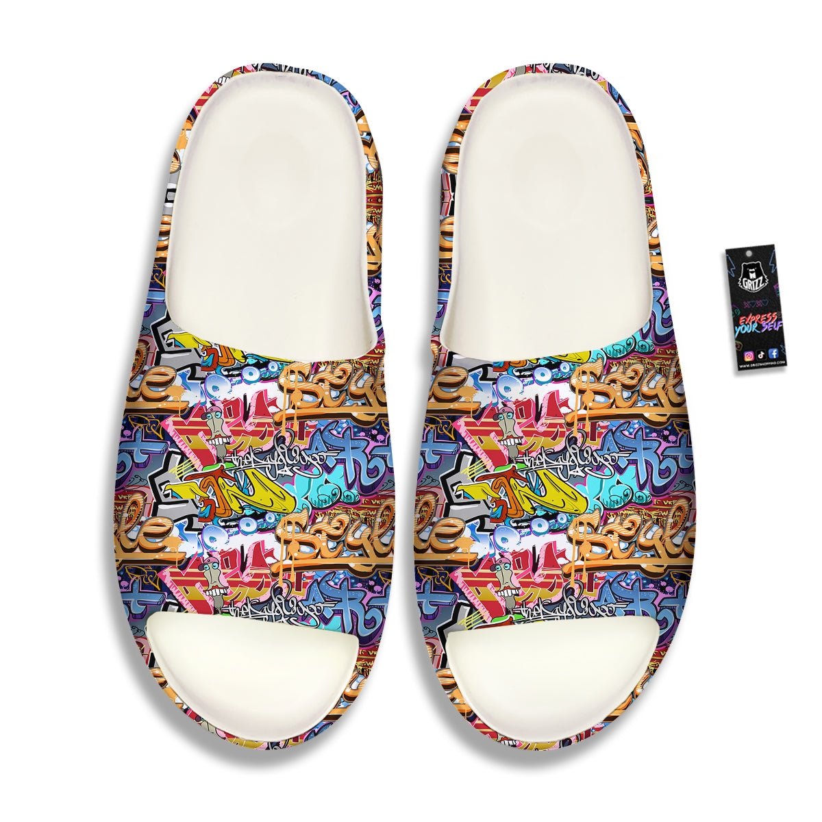 Graffity Street Art Print Pattern Sandals-grizzshop