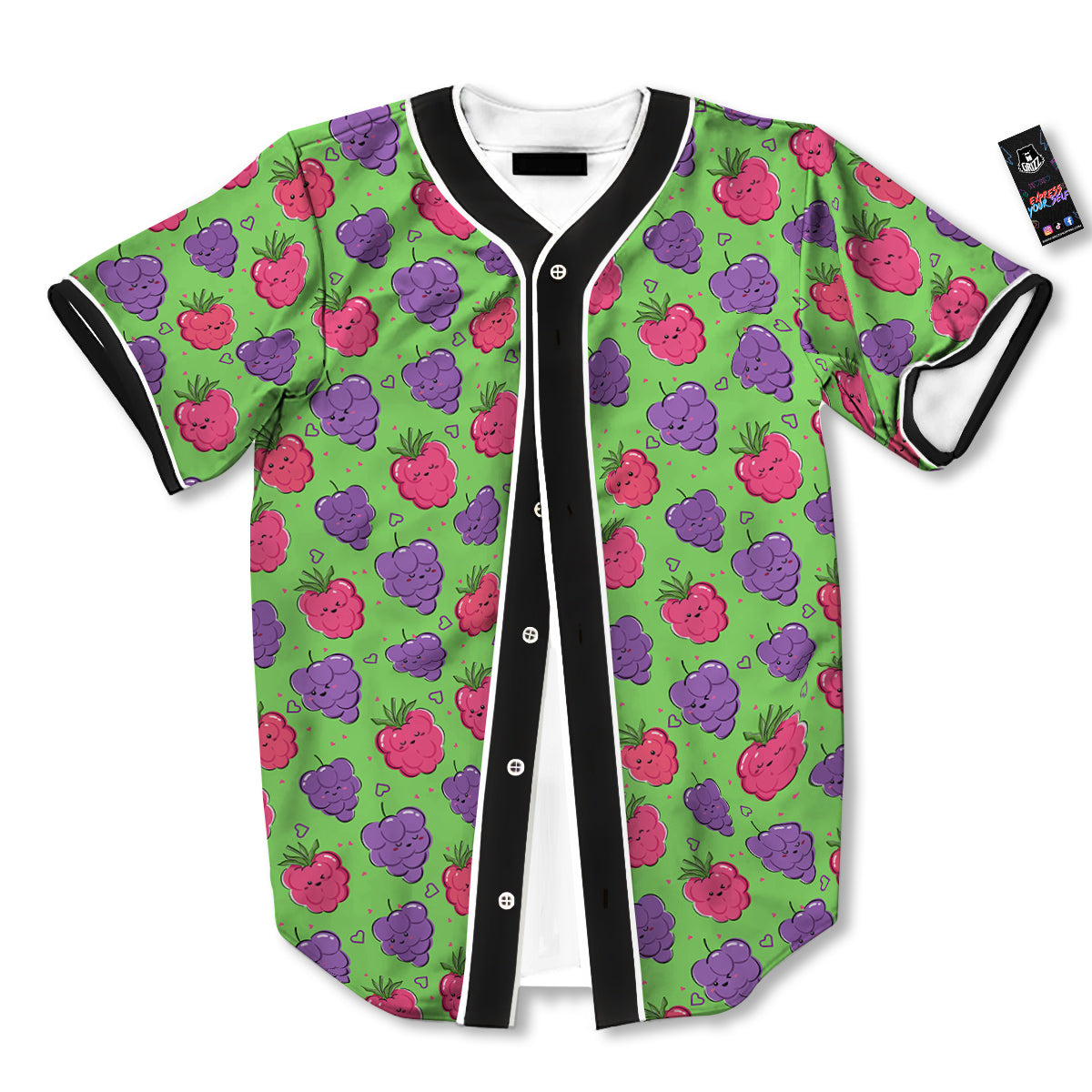Grape Cute Print Pattern Baseball Jersey-grizzshop