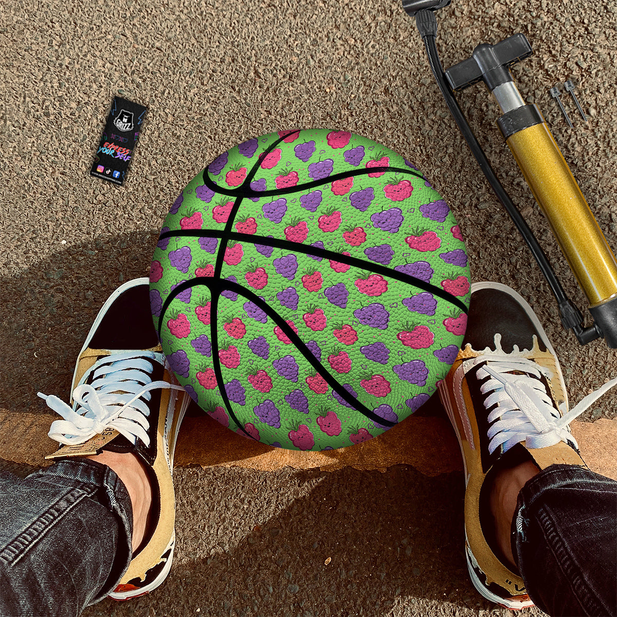 Grape Cute Print Pattern Basketball-grizzshop