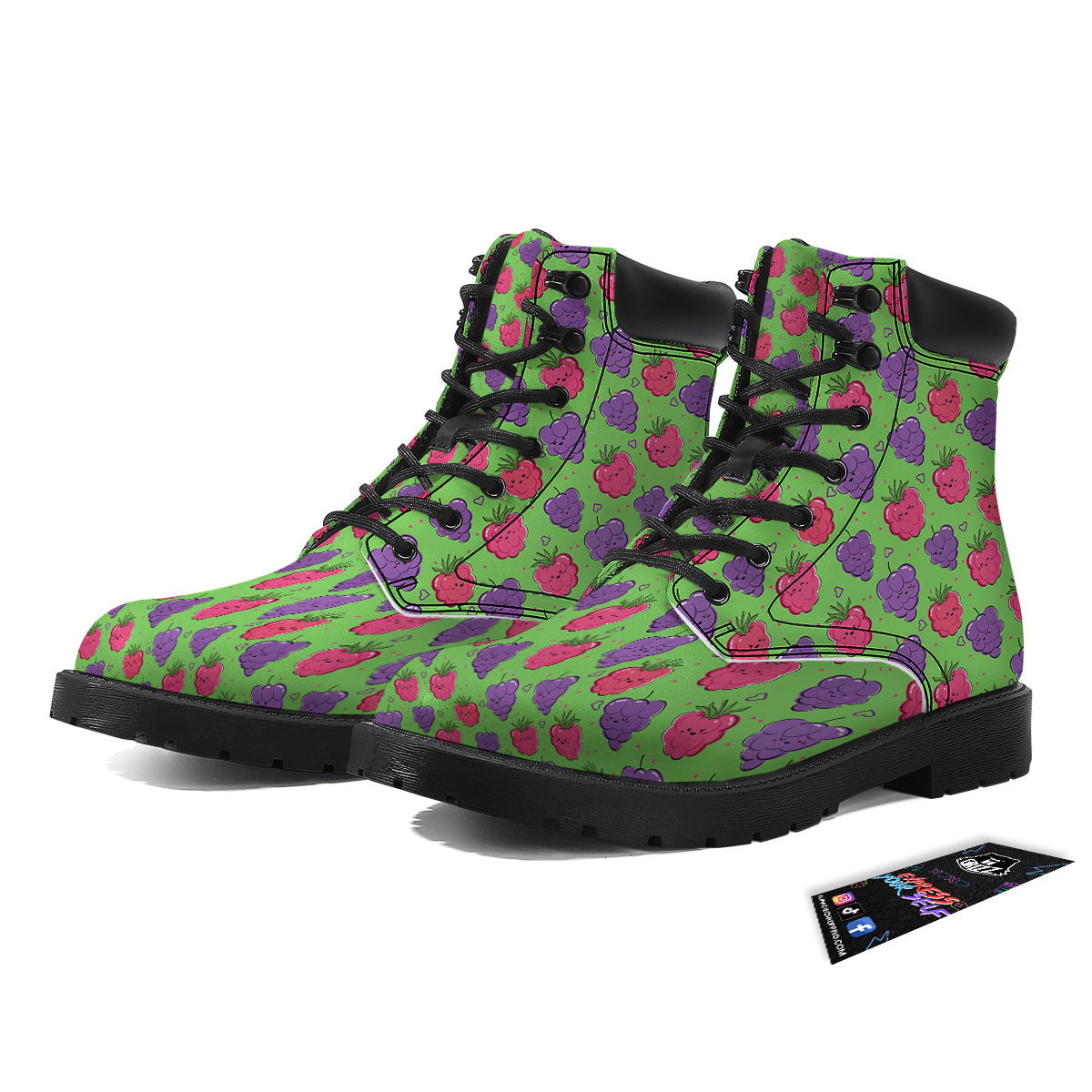 Grape Cute Print Pattern Boots-grizzshop