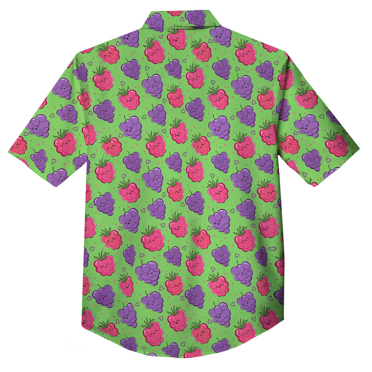 Grape Cute Print Pattern Button Up Shirt-grizzshop